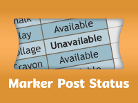 Spreadsheet image with link to Google doc displaying availability status of the marker posts.